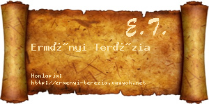 Erményi Terézia névjegykártya